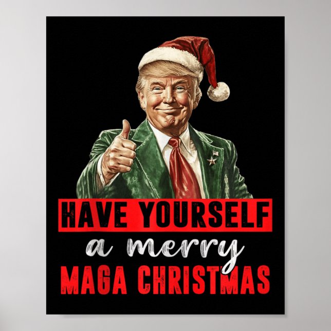 Poster Ayez Un Joyeux Noël Drôle Trump Christ (Devant)