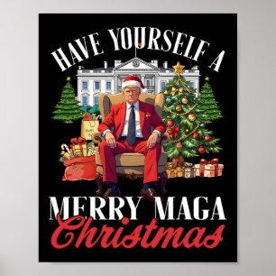 Poster Ayez un méga Noël joyeux Santa drôle T
