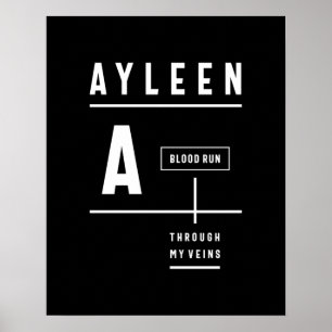 Poster Ayleen Nom personnalisé Anniversaire Cadeau