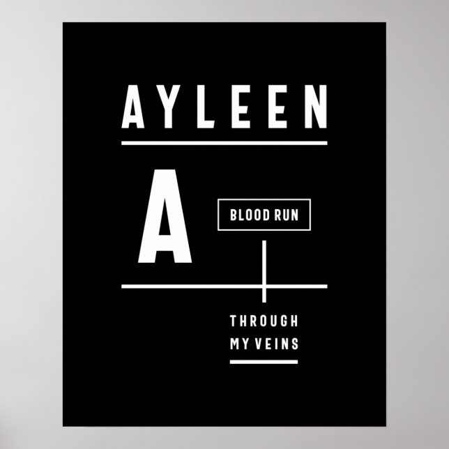 Poster Ayleen Nom personnalisé Anniversaire Cadeau (Devant)
