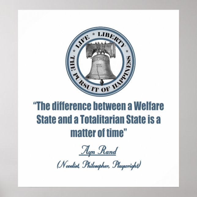 Poster Ayn Rand cite Welfare (Devant)