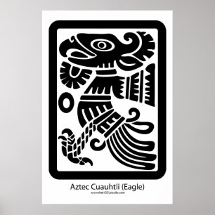 Poster Aztec Cuauhtli - Aigle (Noir)