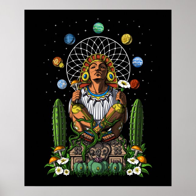 Poster Aztec Dieu Xochipilli (Devant)