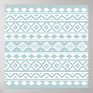 Poster Aztec Essence Ptn III b Canard Oeuf Bleu & Blanc