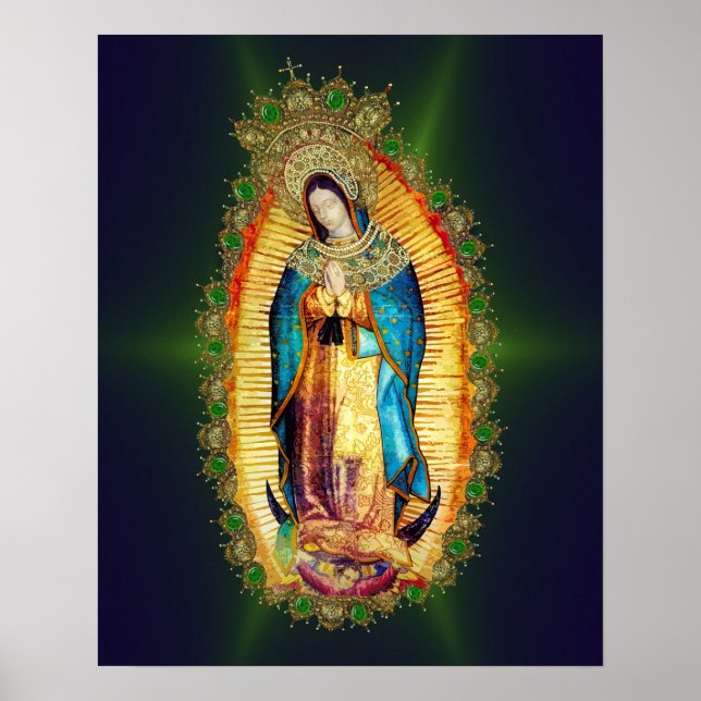 Poster Aztec Guadalupe Mexique Tilma mexicaine (Devant)