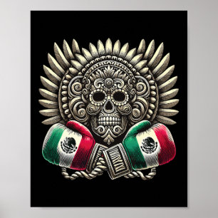 Poster Aztec Mictlantecuhtli Mexicaine Pride Boxe 1
