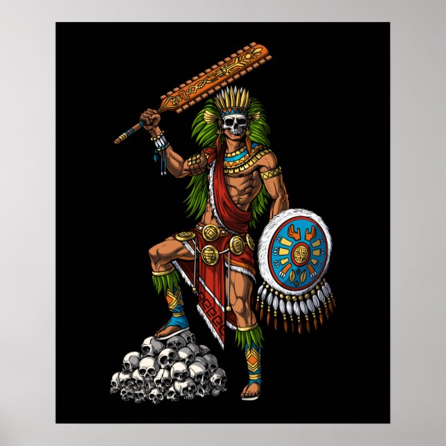Poster Aztec Skull Warrior (Devant)