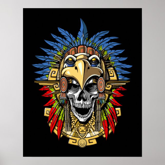 Poster Aztec Skull Warrior (Devant)