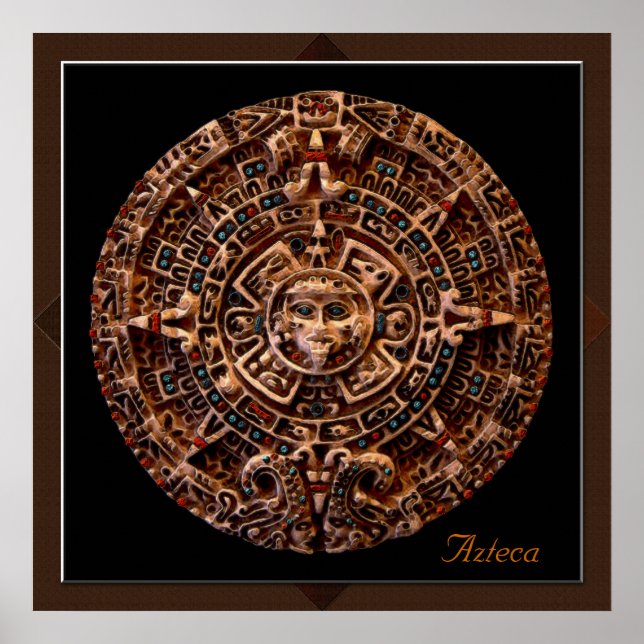Poster "AZTECA" Maya Sun Calender Art Imprimer (Devant)