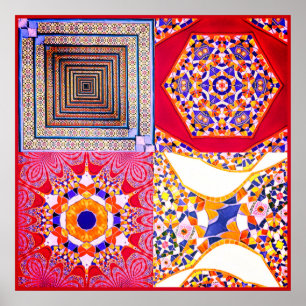 Poster Azulejos Carreaux géométriques avec torsion CG