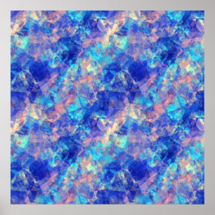 Poster Azure Blue Crumpled Texture