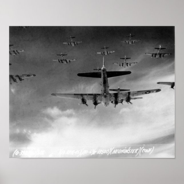 Poster B-17 en formation sur l'Allemagne (Devant)