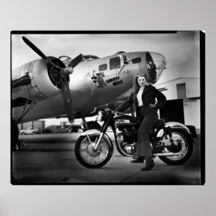 Poster B-17 Flying Fortress Liberty Belle & Norton Atlas