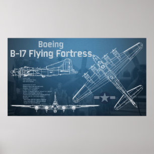Poster B-17 Forteresse volante Plan directeur