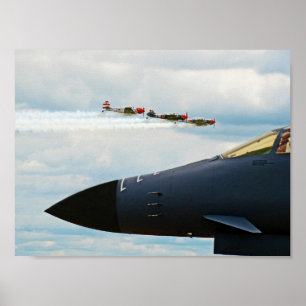 Poster B-1 Bombardement et chasseurs 2ÈME GUERRE MONDIALE
