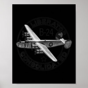 Poster B-24 Liberator unifié 2ème guerre mondiale US Mili
