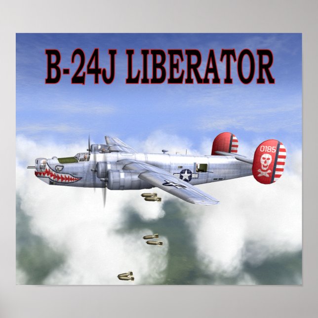 POSTER B-24J LIBÉRATEUR BOMBE À DISTANCE (Devant)