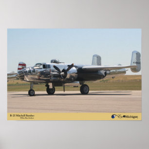 Poster B-25 Mitchell Bomber Plane