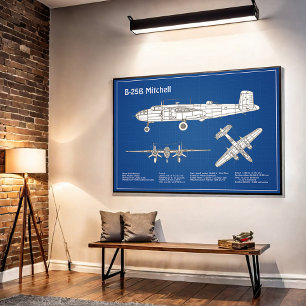 Poster B-25B Mitchell Doolittle - Plan d'avion ABD