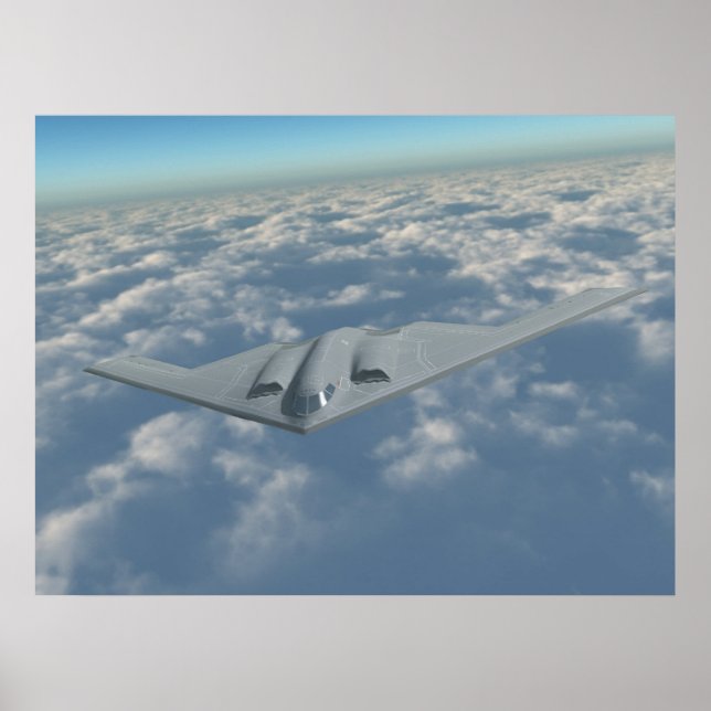 Poster B-2 Bomber au-dessus des nuages (Devant)