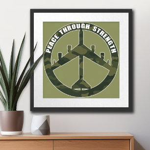 Poster B-52 - Paix par la force - symbole de paix