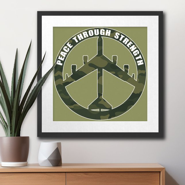 Poster B-52 - Paix par la force - symbole de paix (Patriotic Poster)
