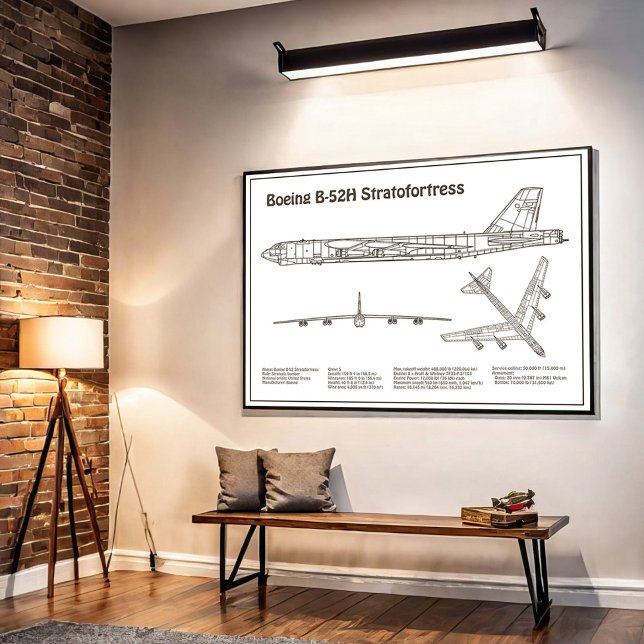 Poster B-52 Stratoforteresse - Plan directeur de l'avion  (Créateur téléchargé)