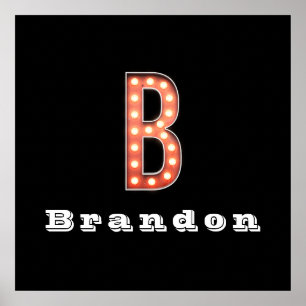 Poster B Ampoule Marquee Monogram Personnalisée