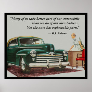 Poster B.J. Chiropractie de Palmer indiquant la
