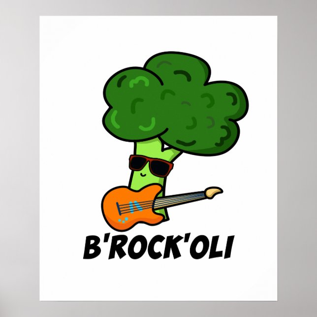 Poster B-Rock-Oli Funny Rocker Broccoli Pun (Devant)