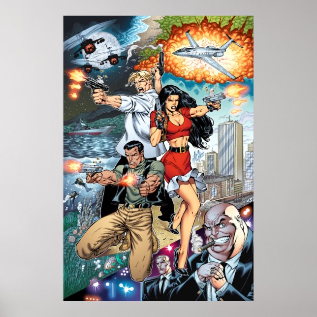 Poster B@stard Stew Action Comic Art par Al Rio (Devant)