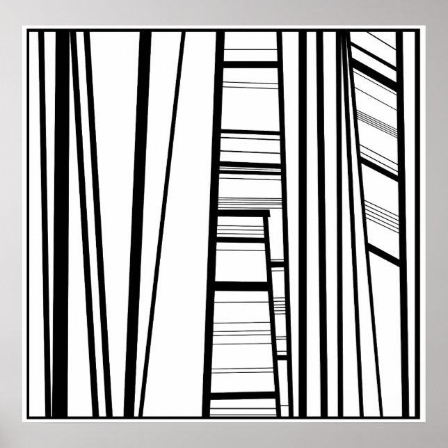 Poster b/w abstrait moderne (Devant)