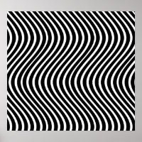 B&W Wavy Lines Optique Illusion Art