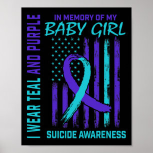 Poster Ba de ruban turquoise pourpre