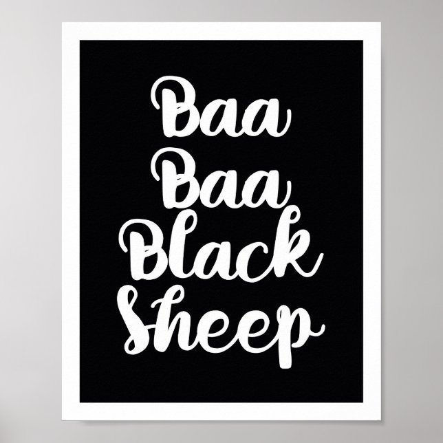Poster Baa Baa Black Sheep Color Block (Devant)