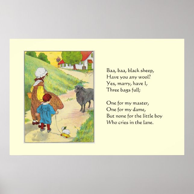 Poster Baa, Baa, mouton noir, Avez-vous de la laine ? (Devant)