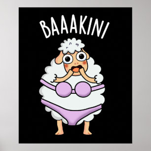 Poster Baa-kini Funny Bikini Pun Dark BG