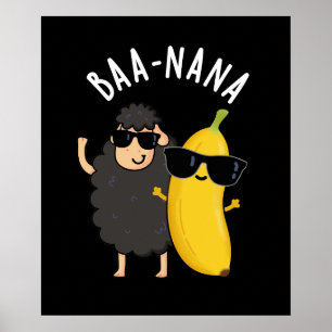 Poster Baa-nana Funny Banana Puns Dark BG