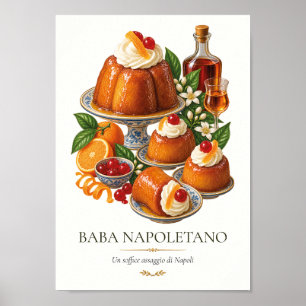 Poster Baba Napoletano – Vintage Italian Dessert