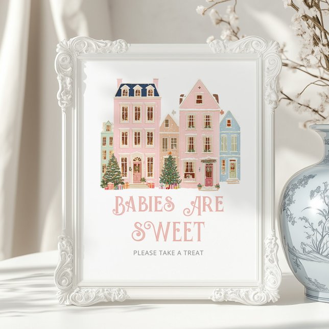 Poster Babies are sweet Christmas Village Baby Shower (Créateur téléchargé)