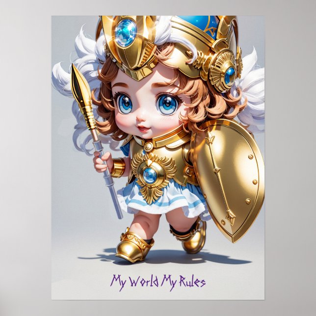 Poster Baby Athena "My World My Rules" v2 (Devant)