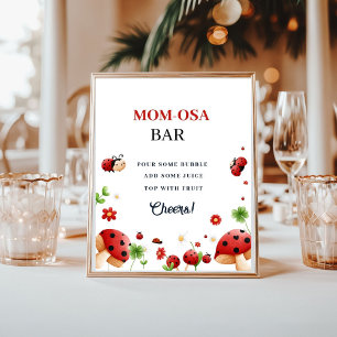 Poster Baby beach lady bug Fille baby shower Favoriser si