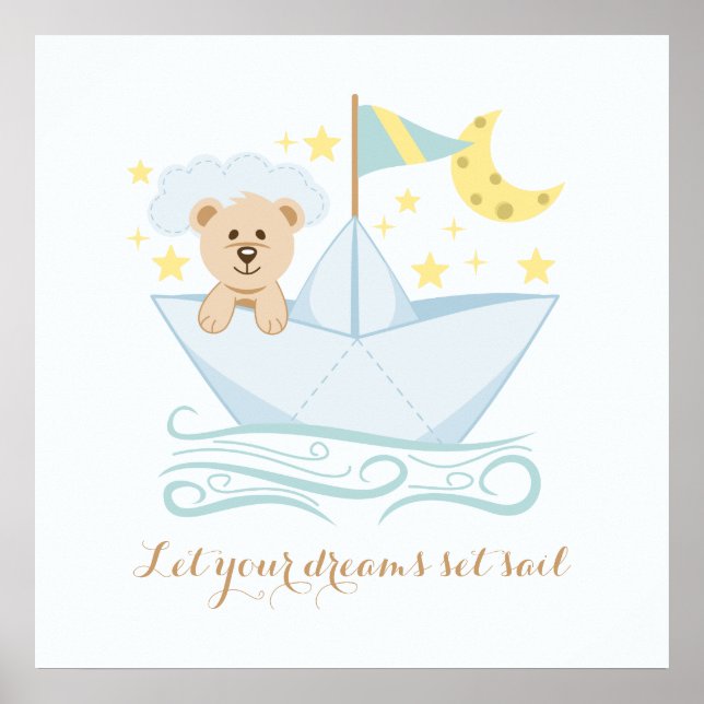 Poster Baby Bear Nursery Wall Art (Devant)
