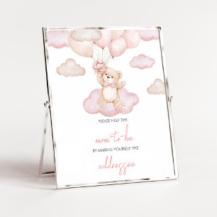 Poster Baby Bear rose Balloon BabyDouche Enveloppe Statio