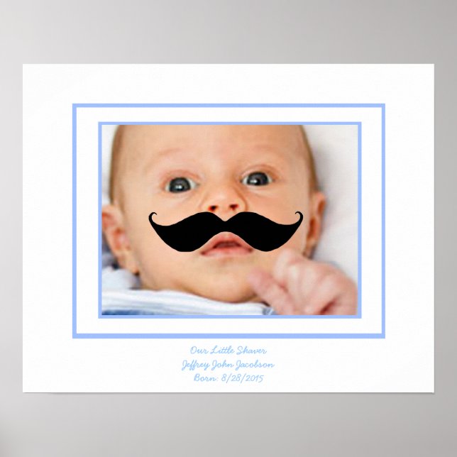 Poster Baby Boy avec Moustache Little Shaver Photo person (Devant)