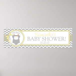 Poster Baby Boy Bow Cravate Chevron Imprimer Baby shower 