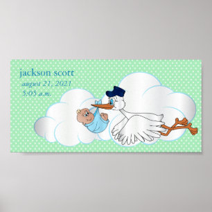 Poster Baby Boy Stork
