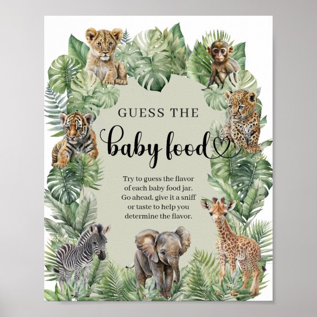 Poster Baby Boy Tropical Jungle Safari The Baby Food jeu (Devant)