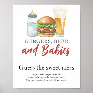 Poster Baby brasse de la bière Guess the sweet mess