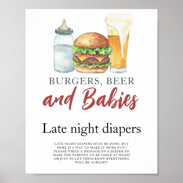 Poster Baby brasse de la bière Late night couches jeu (Devant)